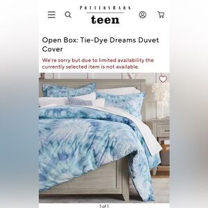 Pottery Barn Teen Tie-Dye Duvet Cover in Blue and White